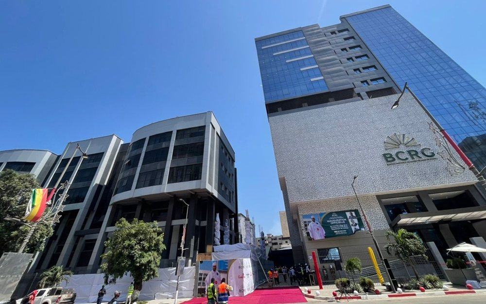 Siège de la Banque centrale de la République de Guinée (BCRG) à Conakry, le jour de son inauguration